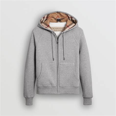 burberry womens zip up hoodie|burberry cotton blend zip hoodie.